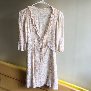 For love and lemons floral nostalgic tie front dress size S